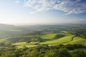 The Marshwood Vale from Pilsdon Pen. Dorset. England. UK.